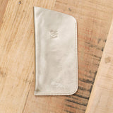 Il Bisonte Accessories Bags Soft Glasses Case in Metallic Platinum Metallic Platinum / 6.75" L X 3.5" H X .75" D