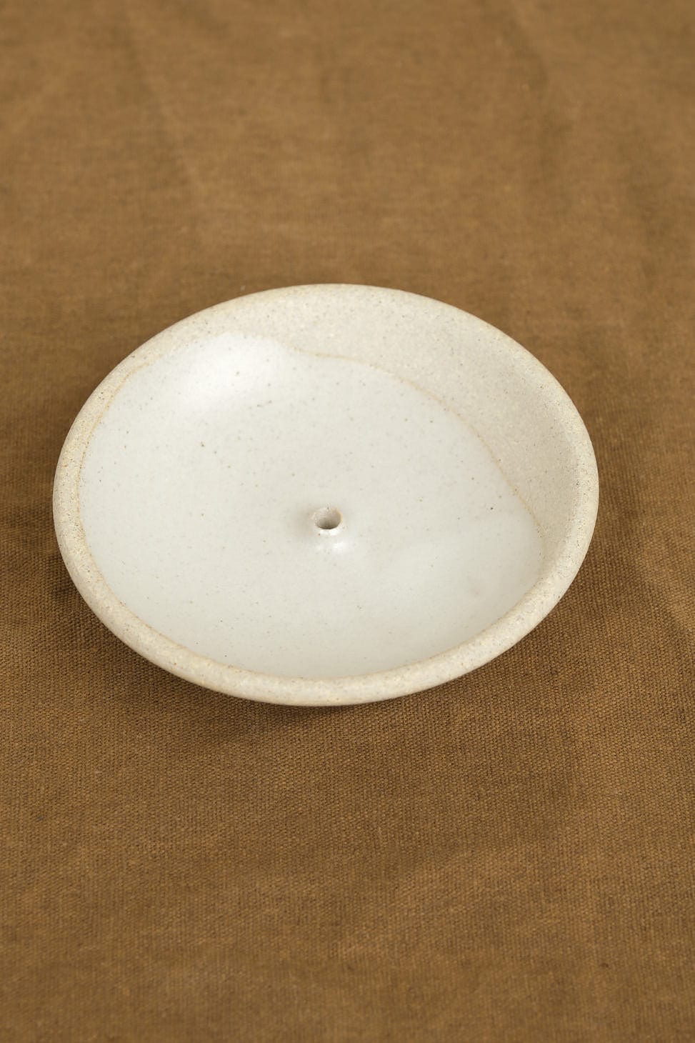 Incausa Home Incense Stoneware Clay Incense Burner in Piker White Piker White