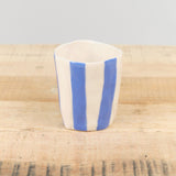 Isabel Halley Ceramics Home Kitchen Dishware Wine Cups Painters Tape Blue / 1.75" D X 3.25" H