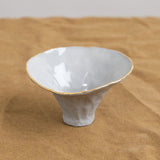 Isabel Halley Ceramics Home Kitchen Containers Pinch Pot with Gold Rim Grey / 4" Dia X 1.5" H