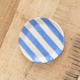 Isabel Halley Ceramics Home Kitchen Serving Ribbon Plate Painters Tape Blue / 4.5" Dia