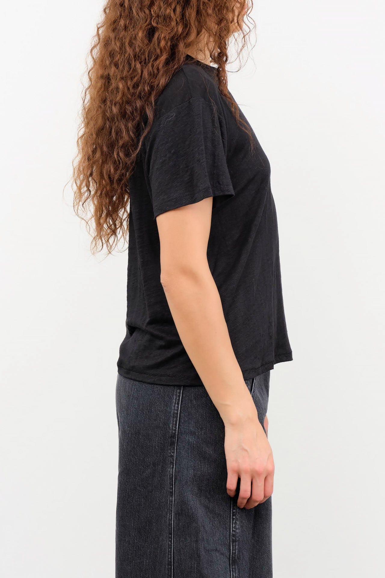 Jamie Haller Apparel Womens Blouses The Chameleon Tee Linen in Black