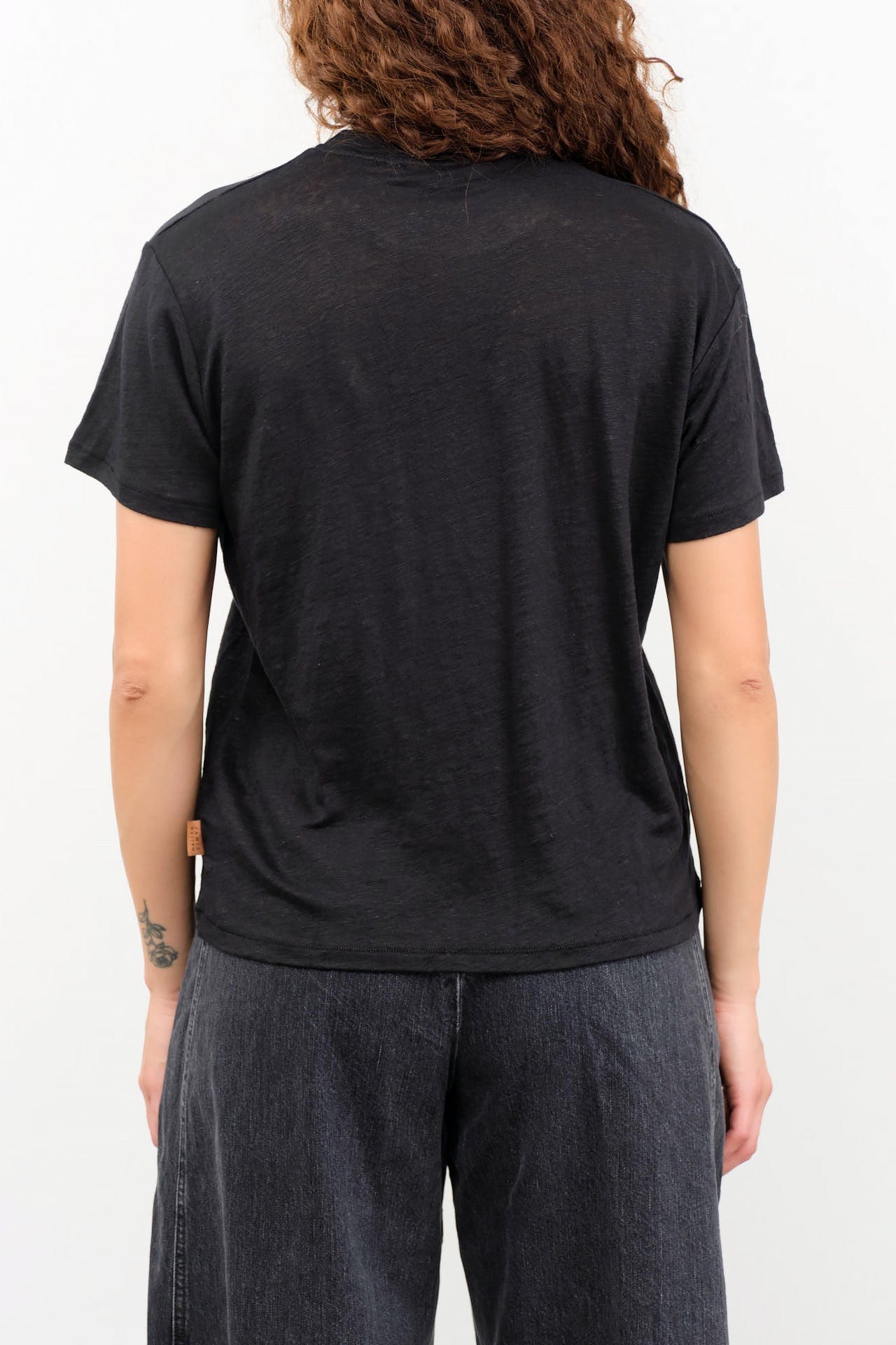 Jamie Haller Apparel Womens Blouses The Chameleon Tee Linen in Black