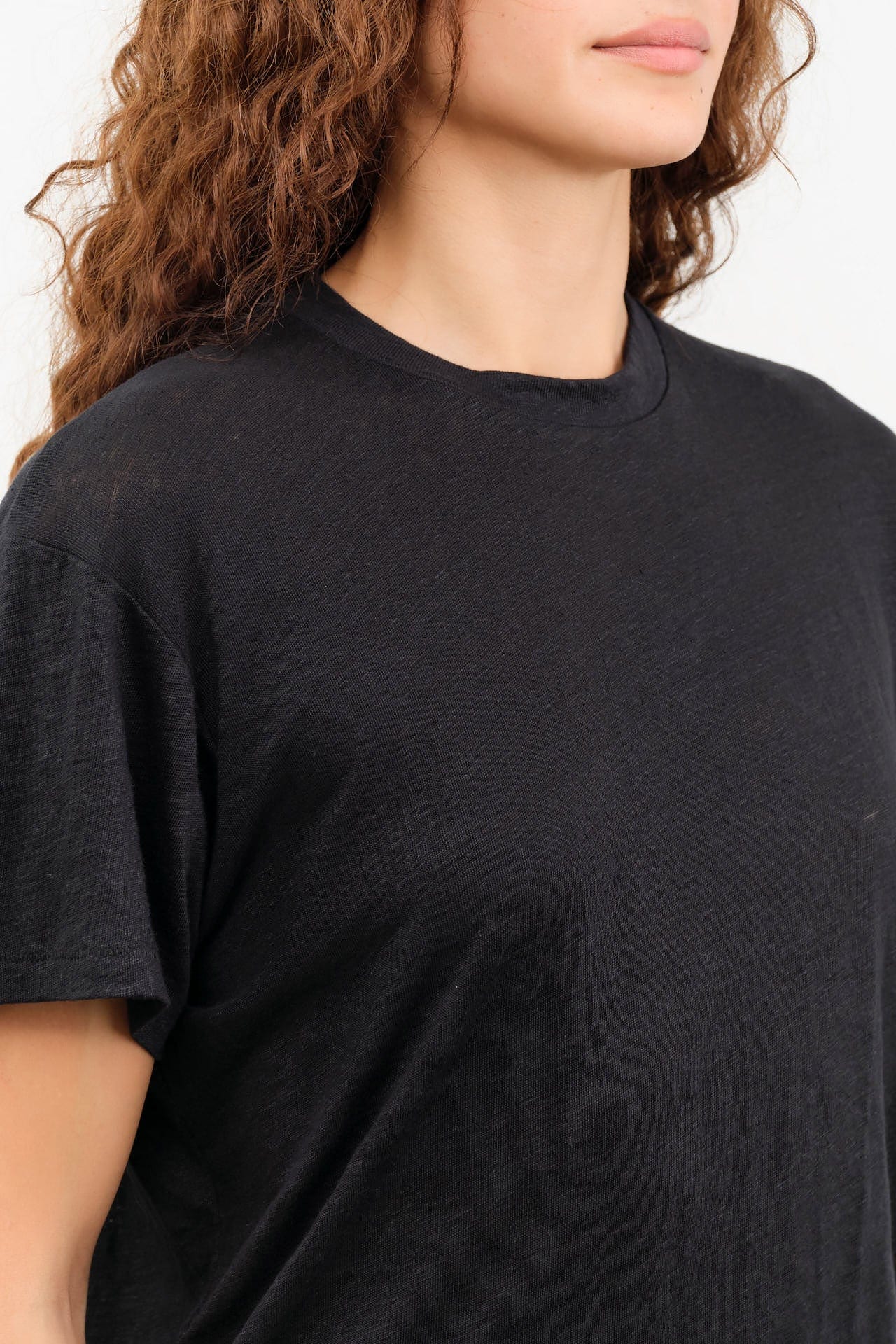 Jamie Haller Apparel Womens Blouses The Chameleon Tee Linen in Black