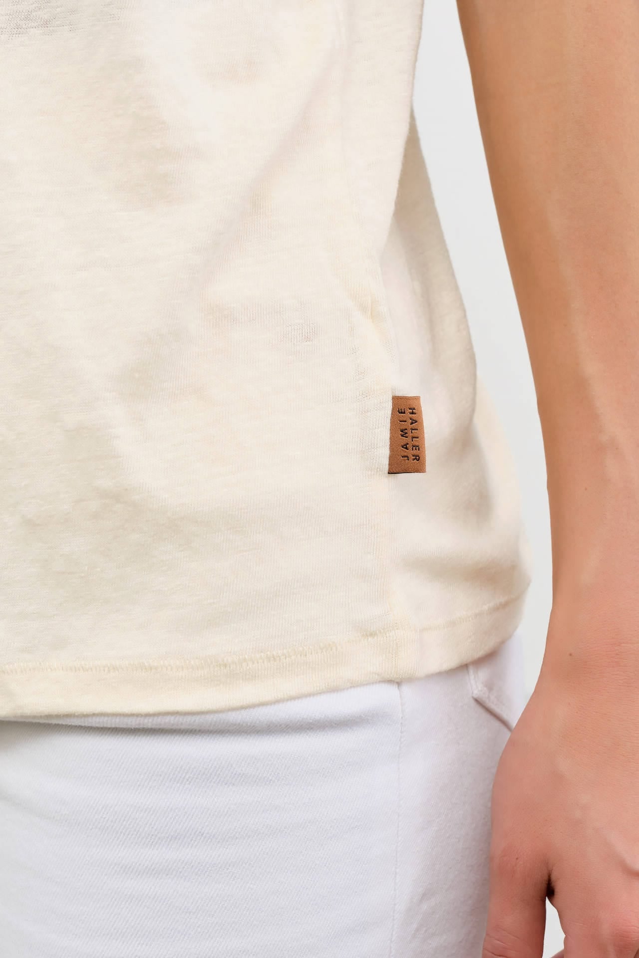 Jamie Haller Apparel Womens Blouses The Chameleon Tee Linen in Ecru