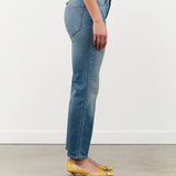 Jamie Haller Apparel Womens Denim The Kenickie Jean in Distressed Indigo