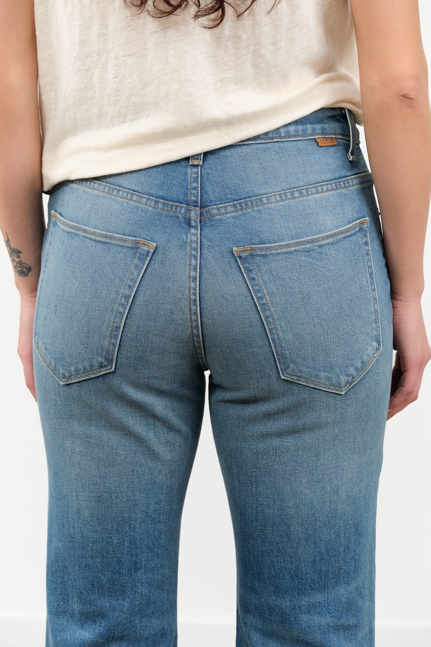 Jamie Haller Apparel Womens Denim The Kenickie Jean in Distressed Indigo