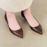 Jamie Haller Accessories Womens Shoes The Kitty Point Heel in Deep Brown Croc Deep Brown Croc / 35