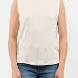 Jamie Haller Apparel Womens Blouses The Muscle Tee Linen in Ecru