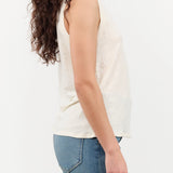 Jamie Haller Apparel Womens Blouses The Muscle Tee Linen in Ecru