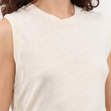 Jamie Haller Apparel Womens Blouses The Muscle Tee Linen in Ecru