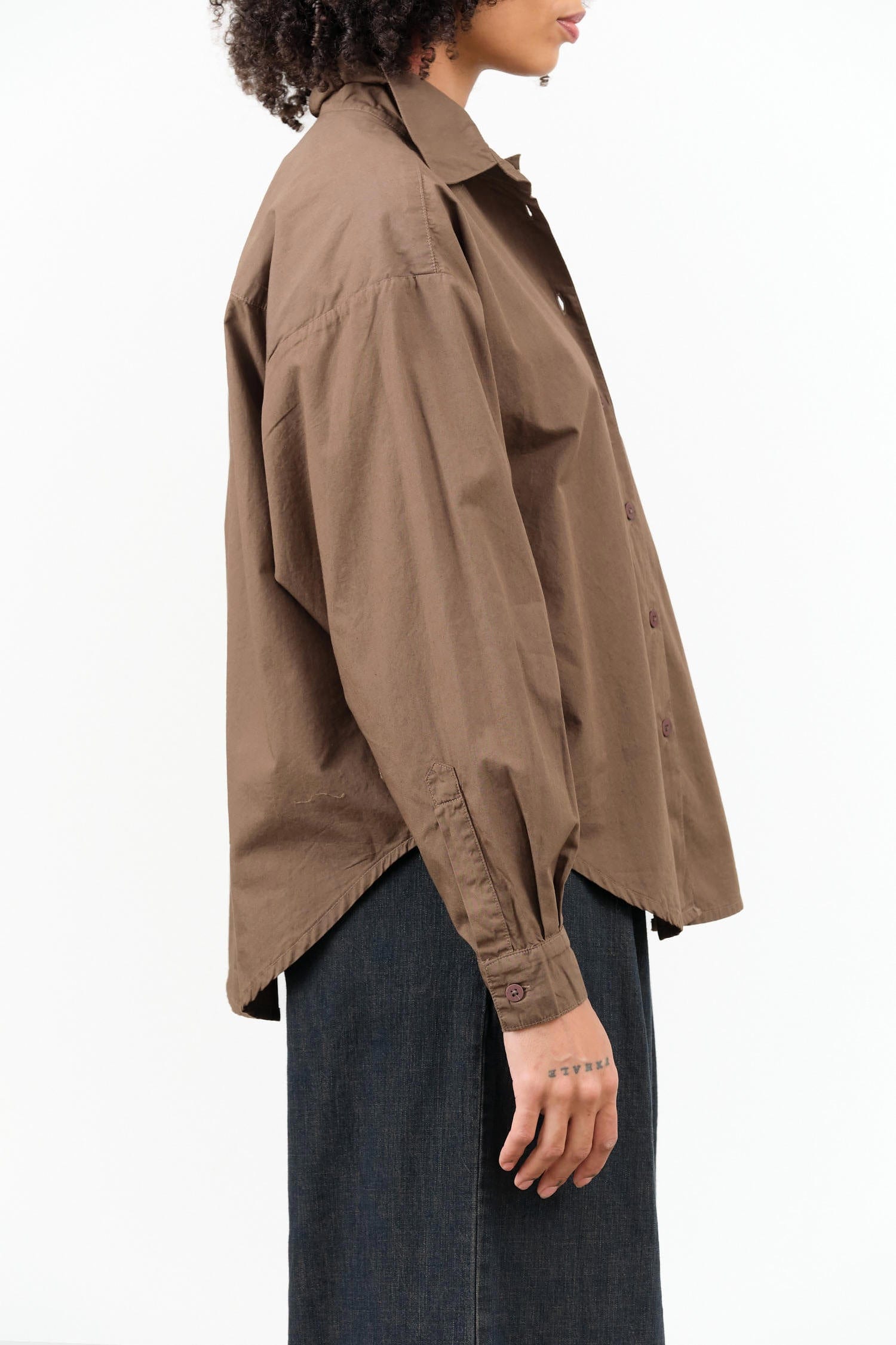 Jesse Kamm Apparel Womens Blouses Alberta Shirt in Mushroom