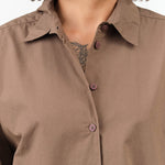 Jesse Kamm Apparel Womens Blouses Alberta Shirt in Mushroom