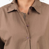 Jesse Kamm Apparel Womens Blouses Alberta Shirt in Mushroom
