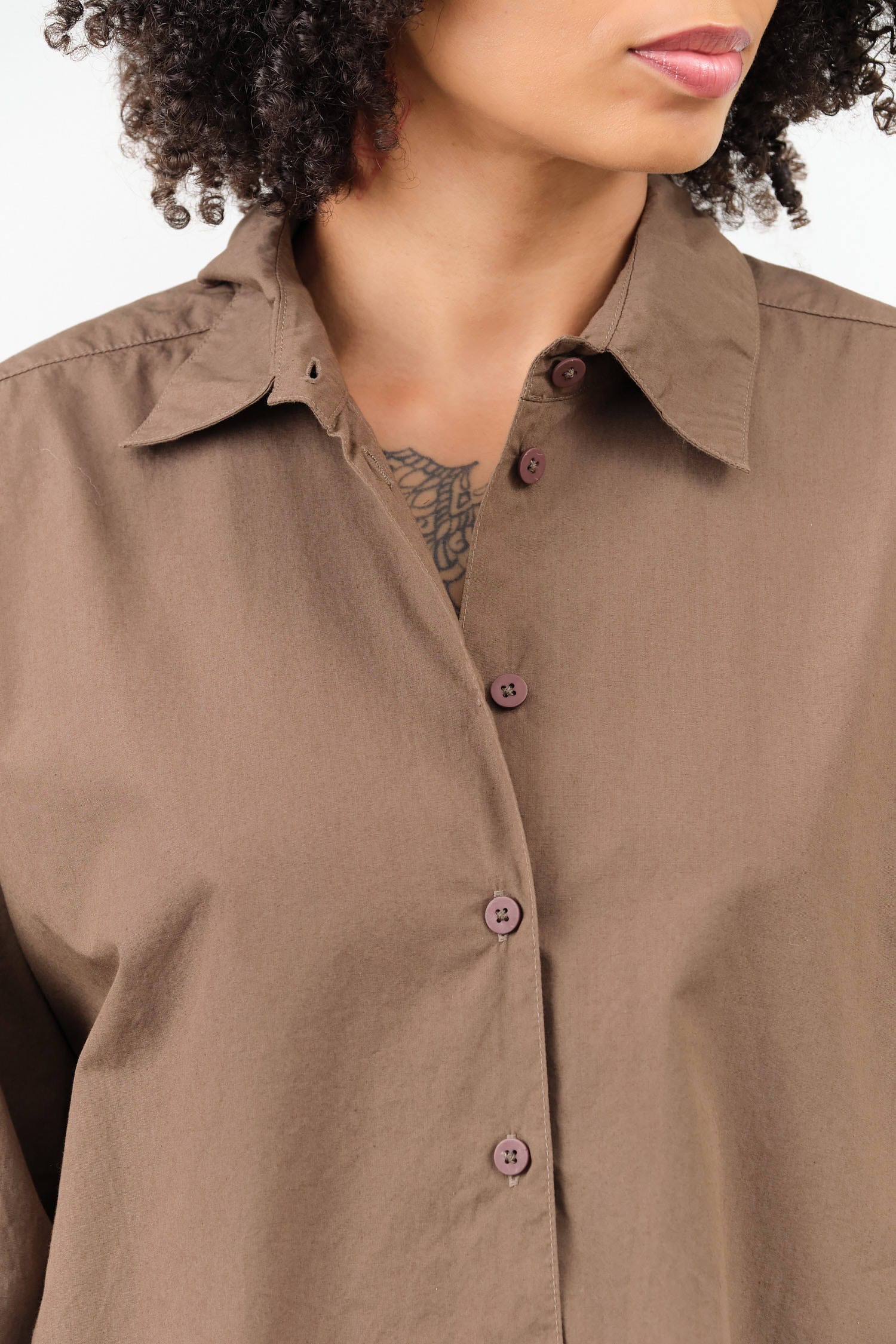 Jesse Kamm Apparel Womens Blouses Alberta Shirt in Mushroom