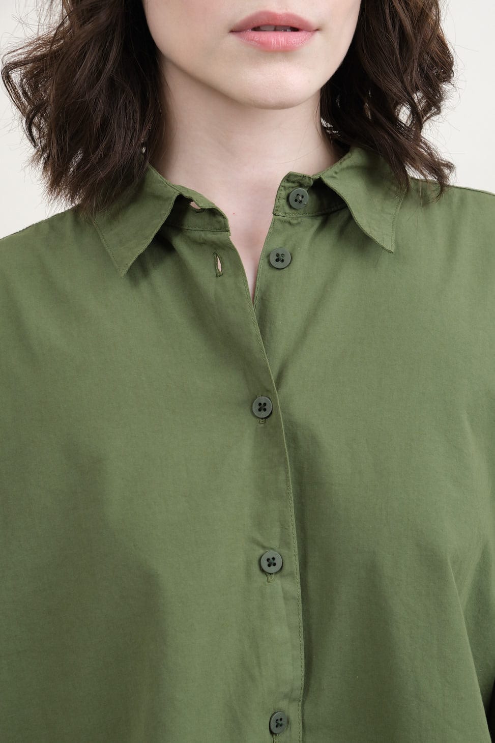 Collar on Alberta Shirt in Olive