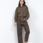 Styled view of California Wide Pant in Mushroom