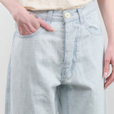 Jesse Kamm Apparel Womens Denim California Wide Pant in Pale Blue Denim