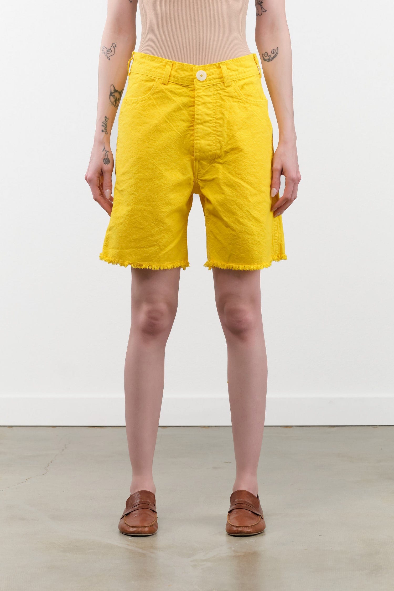 Jesse Kamm Apparel Womens Shorts Lake Shorts in Primary Yellow
