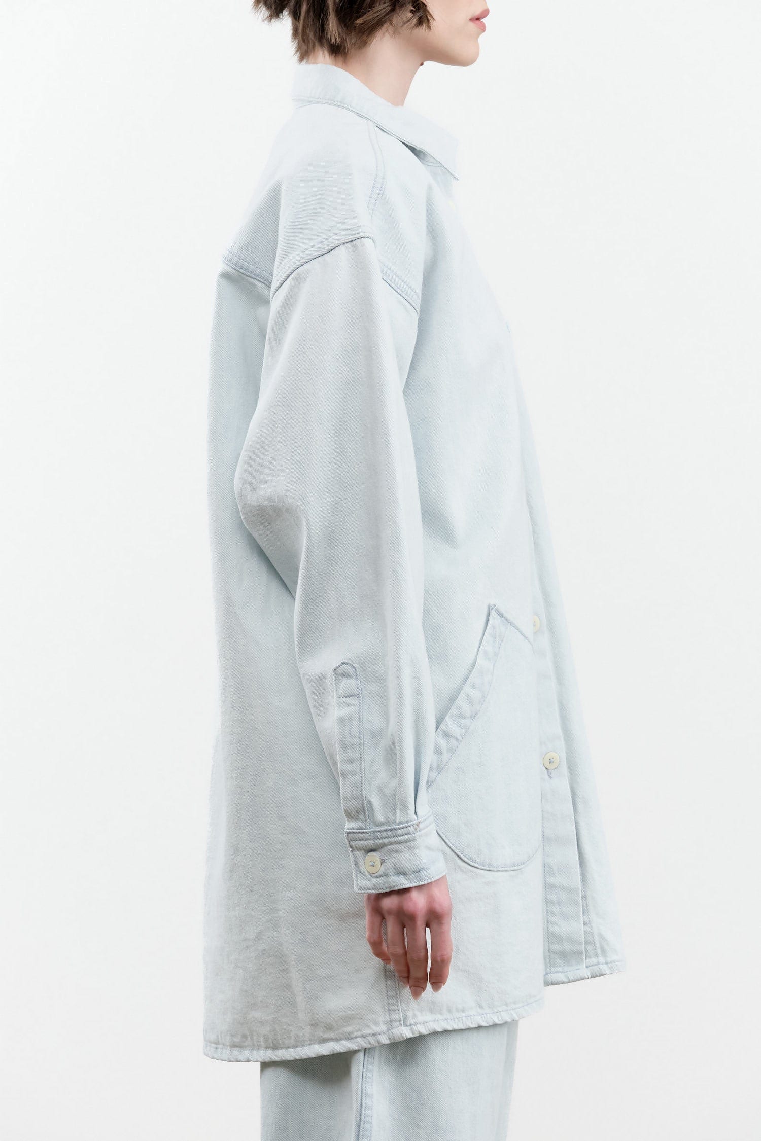 Jesse Kamm Apparel Womens Jackets Okuda Jacket in Pale Blue Denim