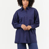Jesse Kamm Apparel Womens Blouses Painter Shirt in Bill Cunningham Blue Bill Cunningham Blue / XS/S