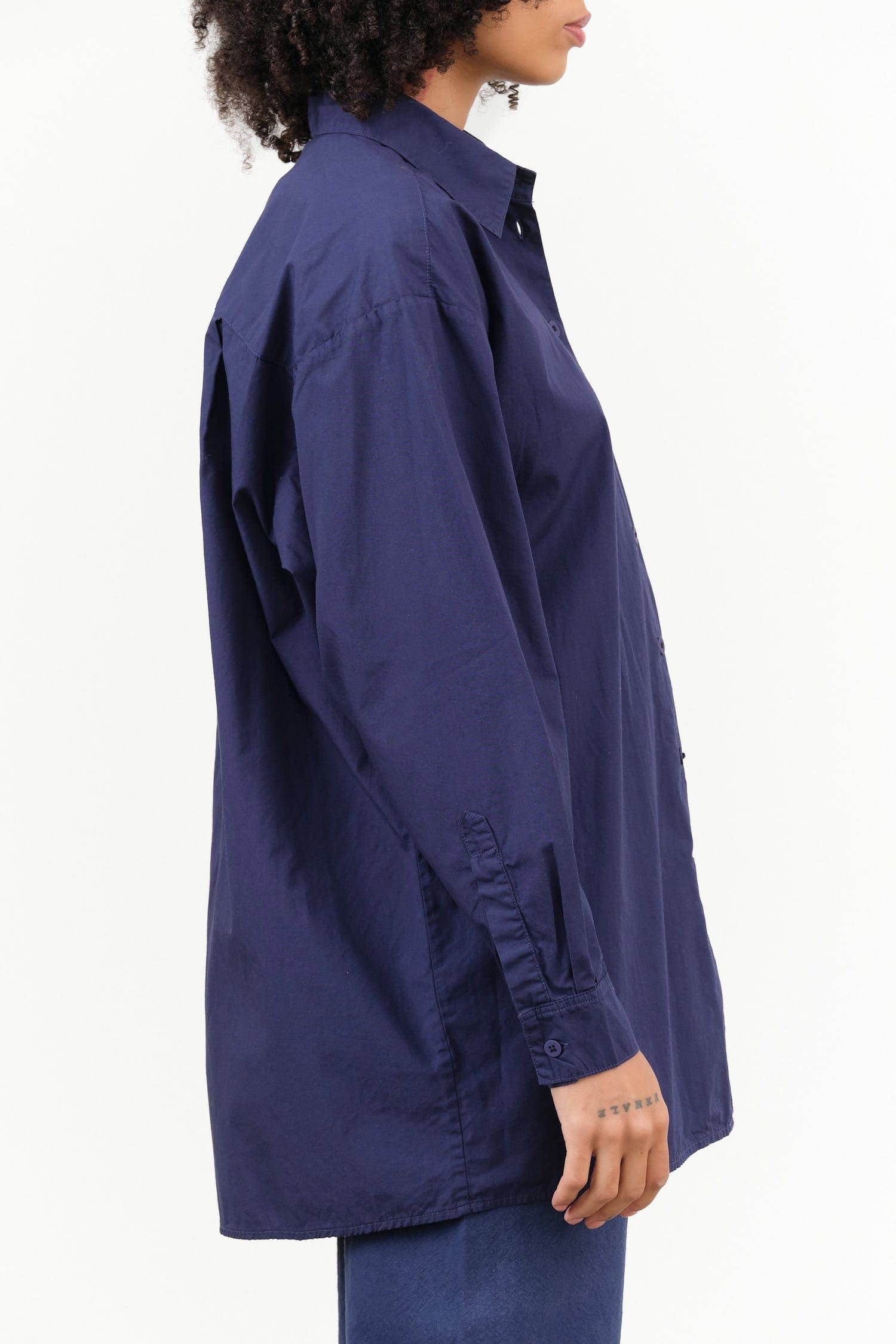 Jesse Kamm Apparel Womens Blouses Painter Shirt in Bill Cunningham Blue