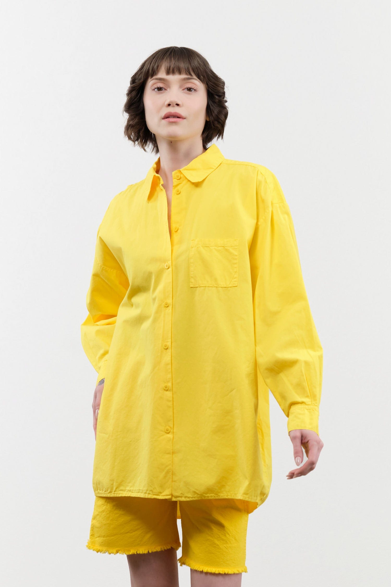 Jesse Kamm Apparel Womens Blouses Painter Shirt in Primary Yellow Primary Yellow / XS/S