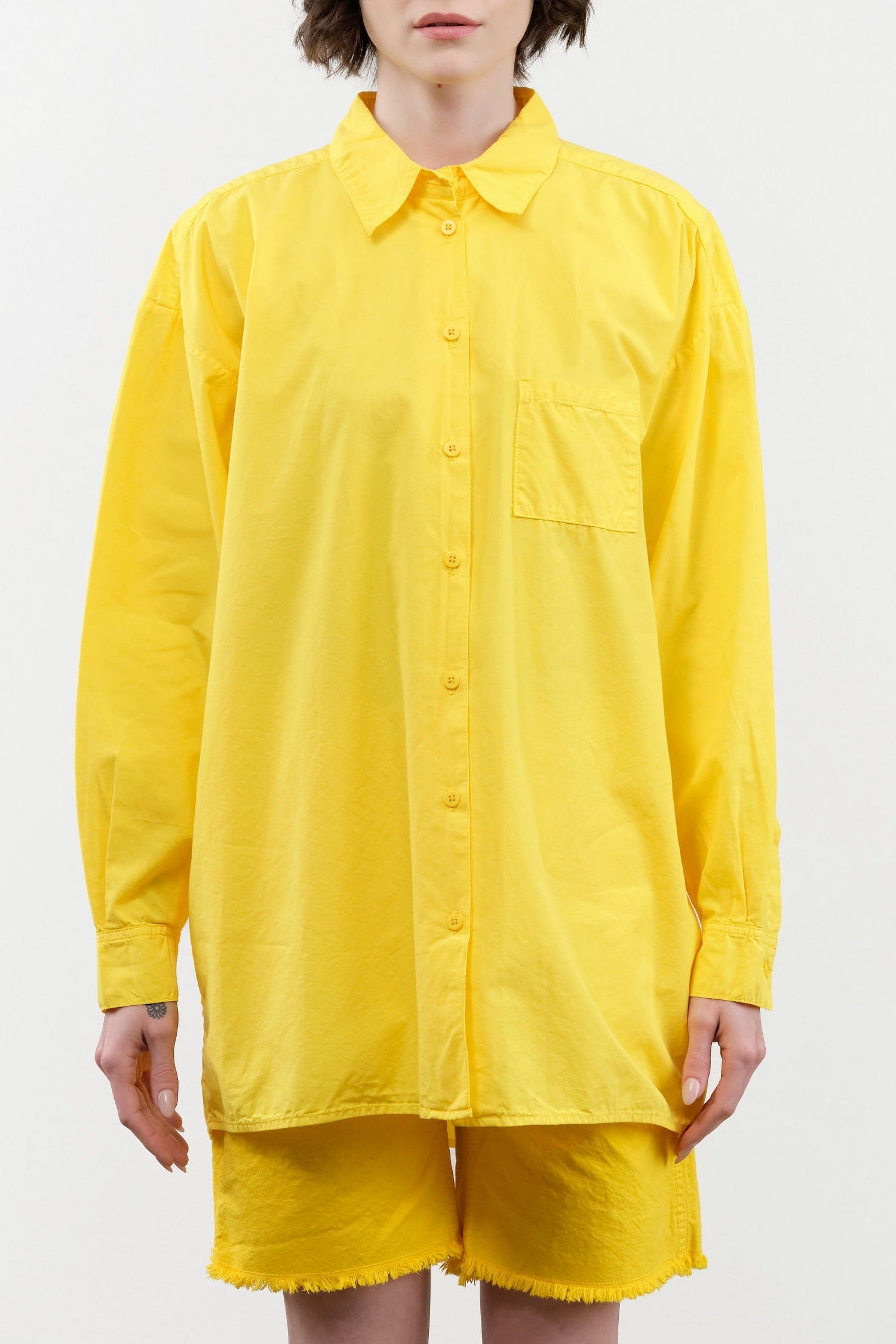 Jesse Kamm Apparel Womens Blouses Painter Shirt in Primary Yellow