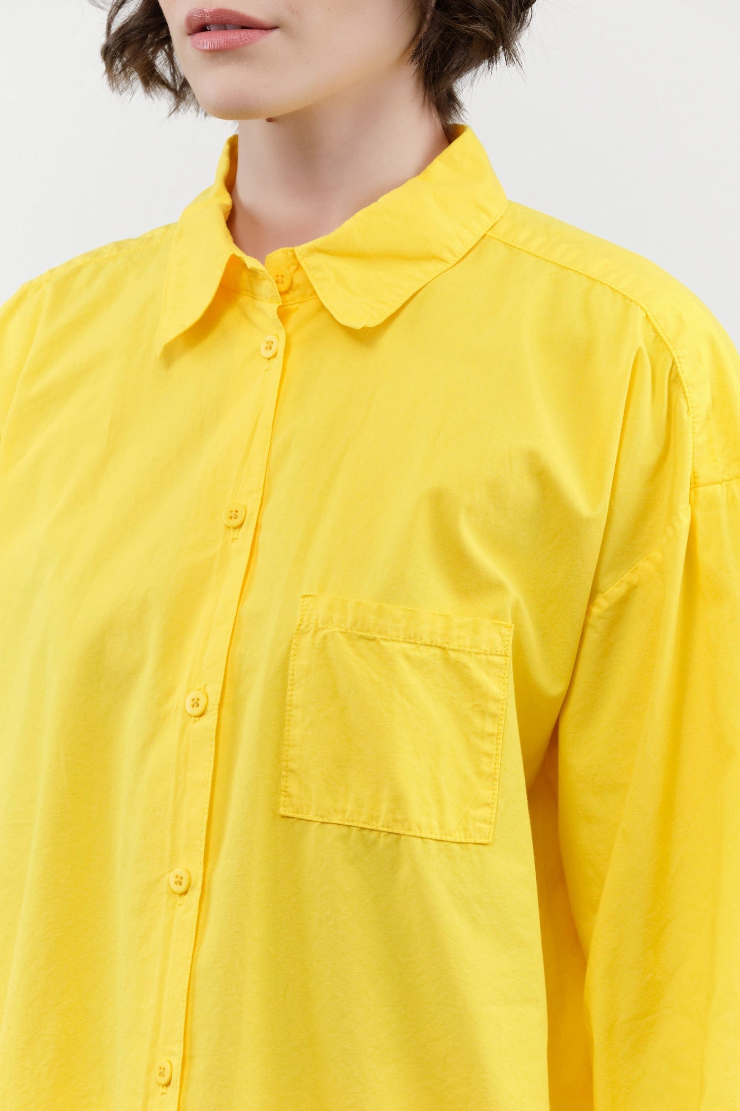 Jesse Kamm Apparel Womens Blouses Painter Shirt in Primary Yellow