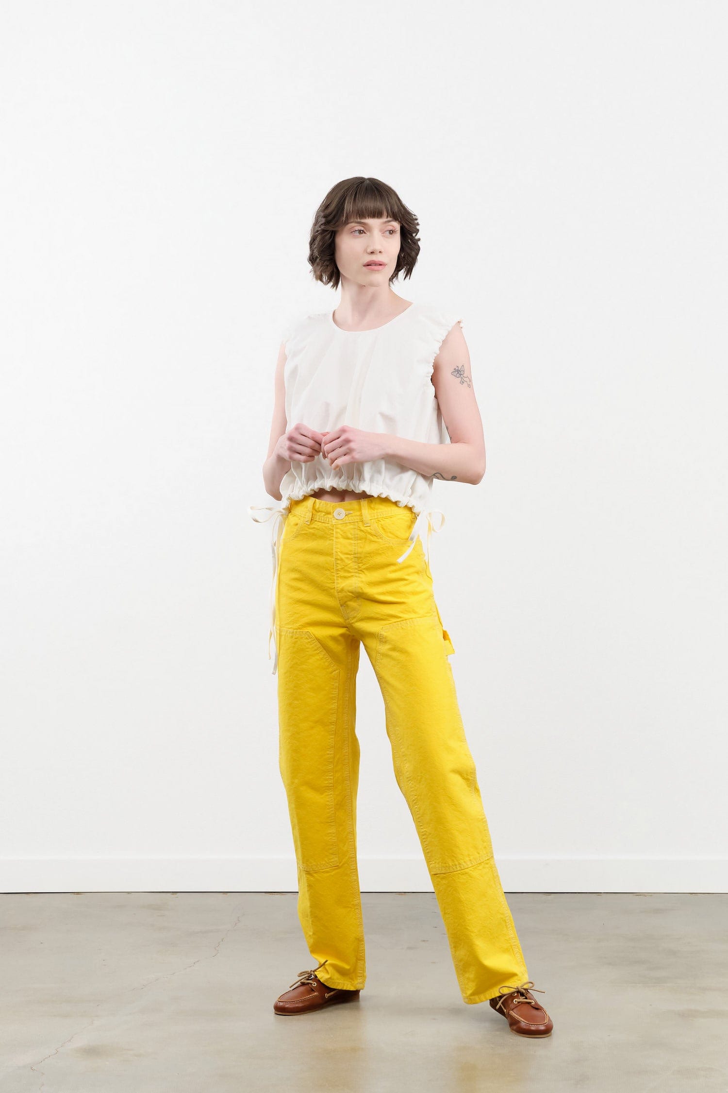 Jesse Kamm Apparel Womens Pants Patchfront Handy Pant in Primary Yellow