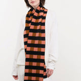 Jo Gordon Accessories Scarves Brushed Check and Stripe Scarf Plaster & Cumin / One Size