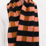Jo Gordon Accessories Scarves Brushed Check and Stripe Scarf Plaster & Cumin / One Size