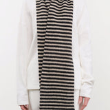 Jo Gordon Accessories Scarves Brushed Narrow Stripe Scarf Black & Oatmeal / One Size