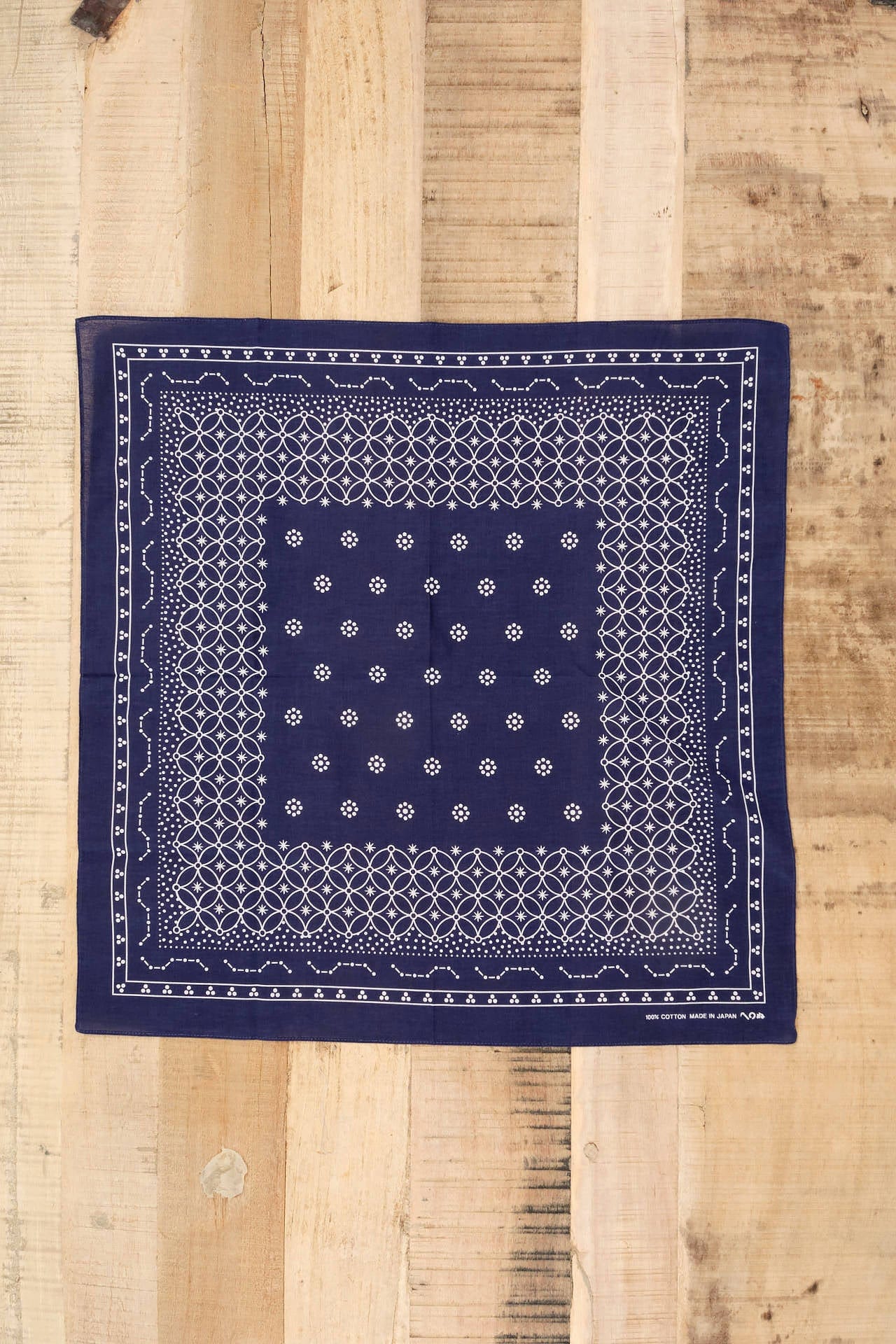 Kamawanu Accessories Bandanas Japanese Classic Pattern Bandana Star Deep Indigo / 20.5" X 20.5"