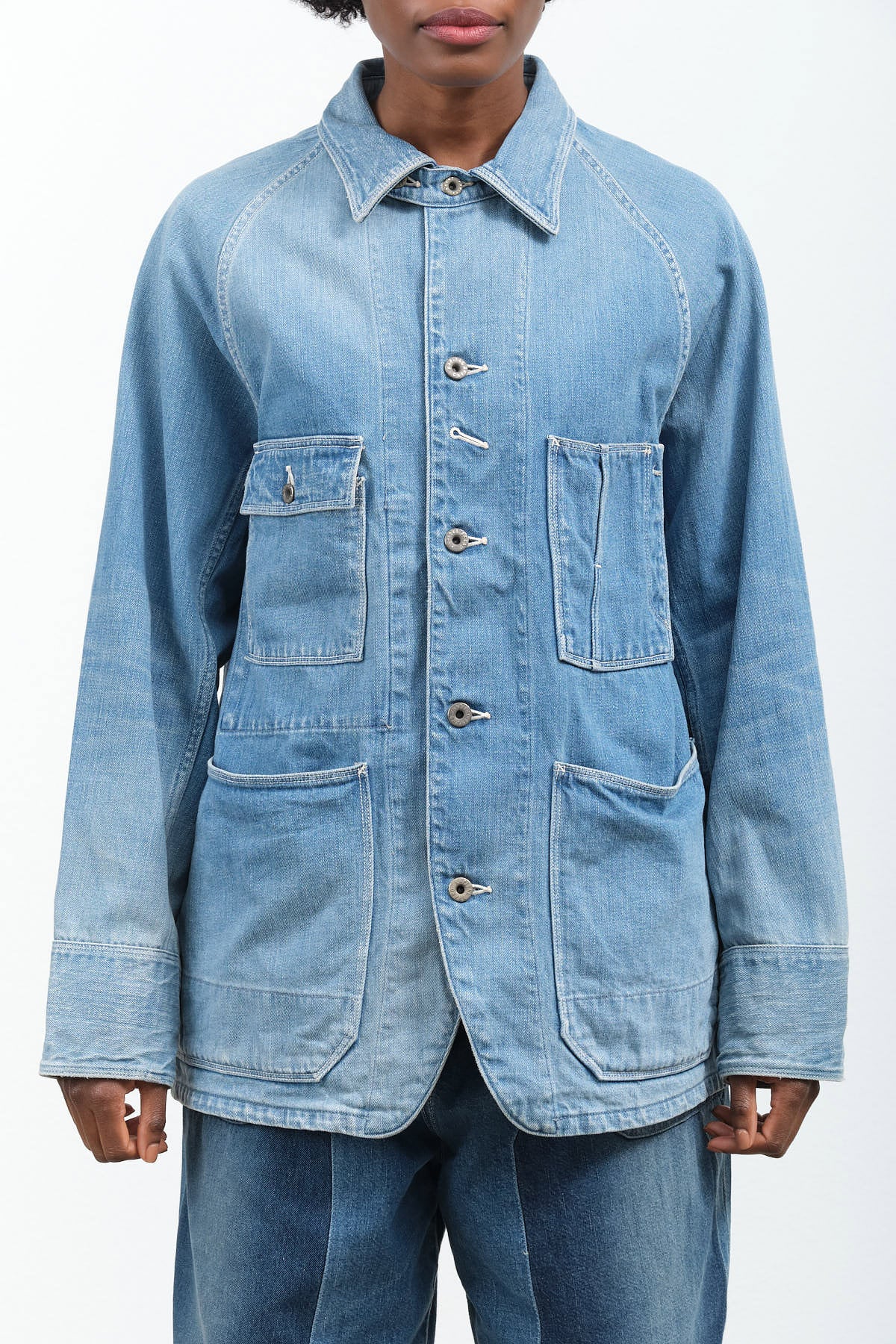12oz Denim Cactus Coverall Jacket by Kapital in Light