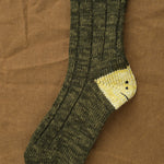 Kapital 56 Yarns One Size Happy Heel Sock in Khaki