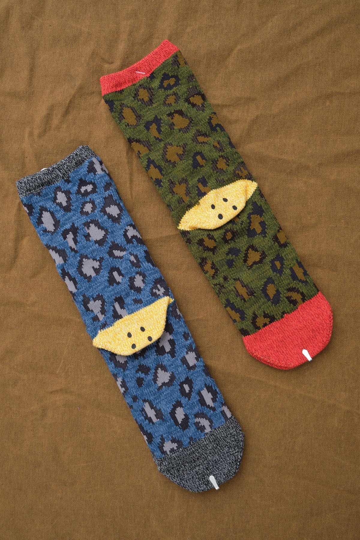 Kapital Accessories Socks and Tights 84 Yarns RAINBOWY HAPPY HEEL Leopard Socks