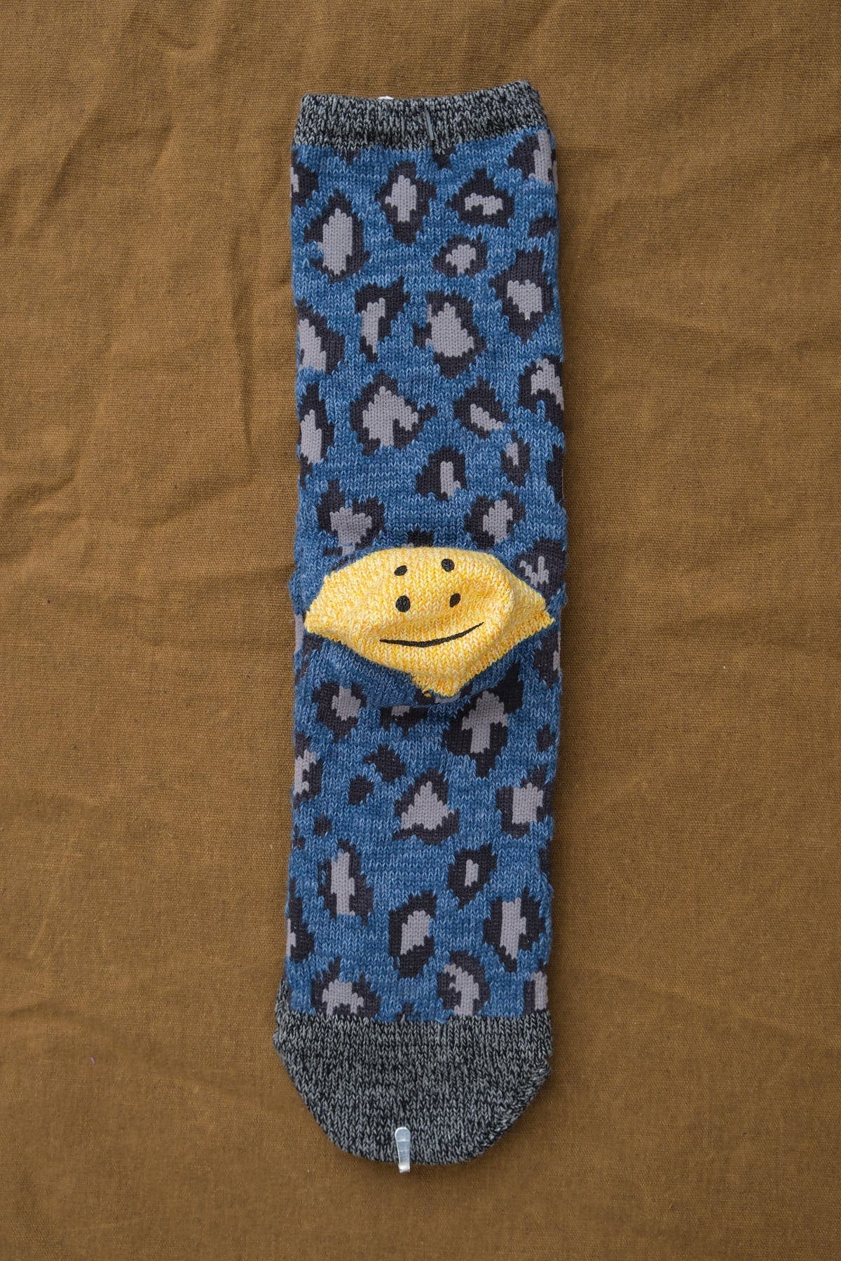 Kapital Accessories Socks and Tights 84 Yarns RAINBOWY HAPPY HEEL Leopard Socks Blue
