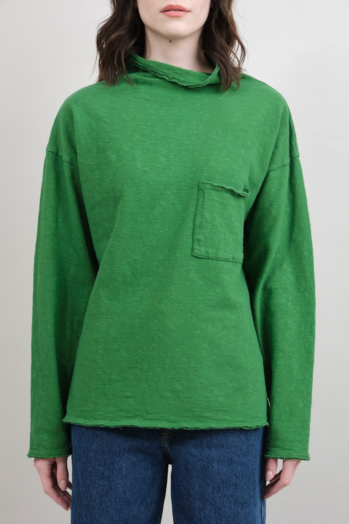 Kapital Oversized Knitted Long Sleeve T in Green