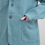 Kapital Hospital Jacket in Turquoise with Patch Pockets