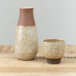 Kat and Roger Home Kitchen Serving Carafe and Bloomer Cup Black and White Stripes