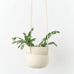 Kati Von Lehman Home Planters Hanging Cinched Planter White Stoneware