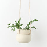 Kati Von Lehman Home Planters Hanging Cinched Planter White Stoneware