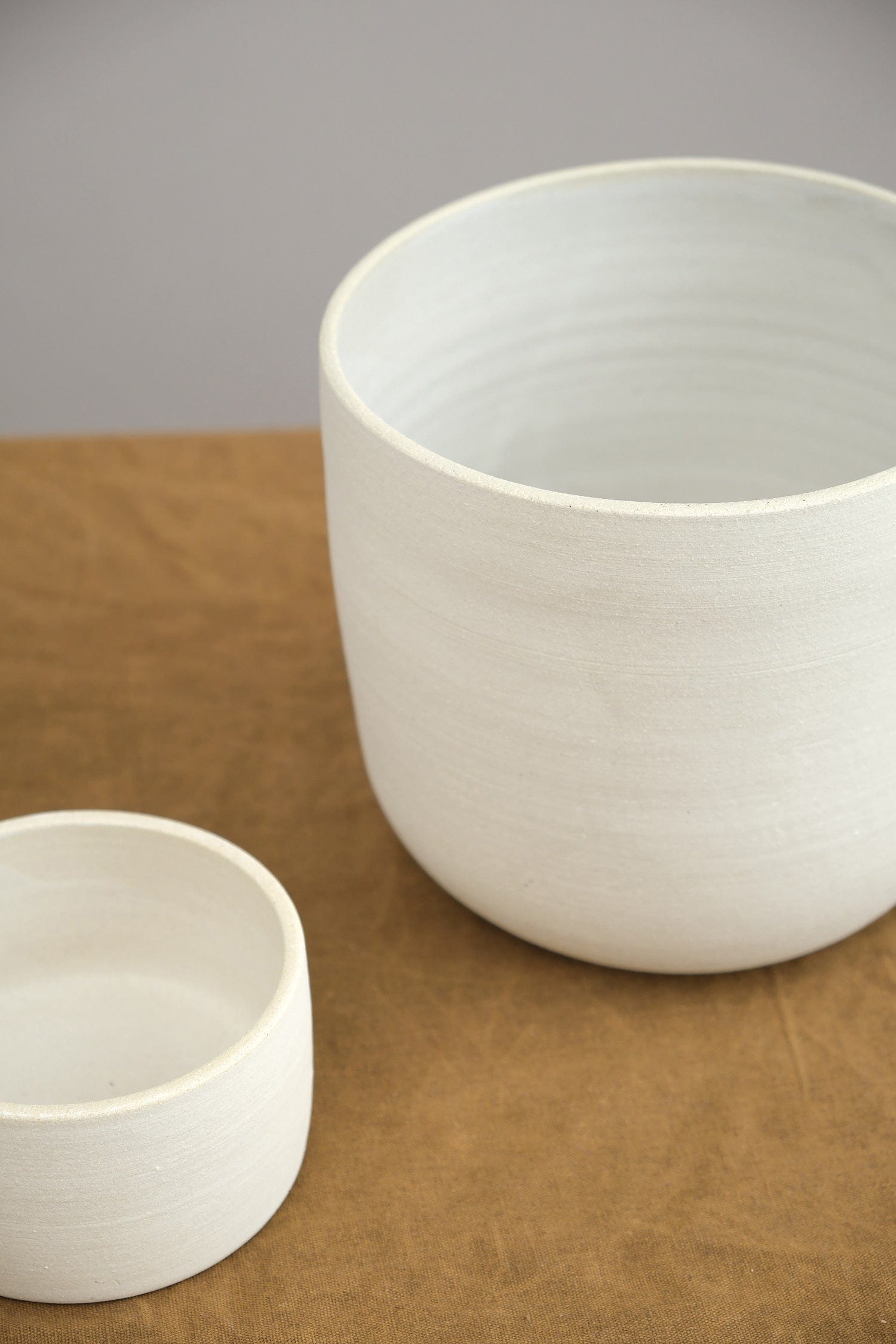 Kati Von Lehman Home Planters Large Pedestal Planter in White White
