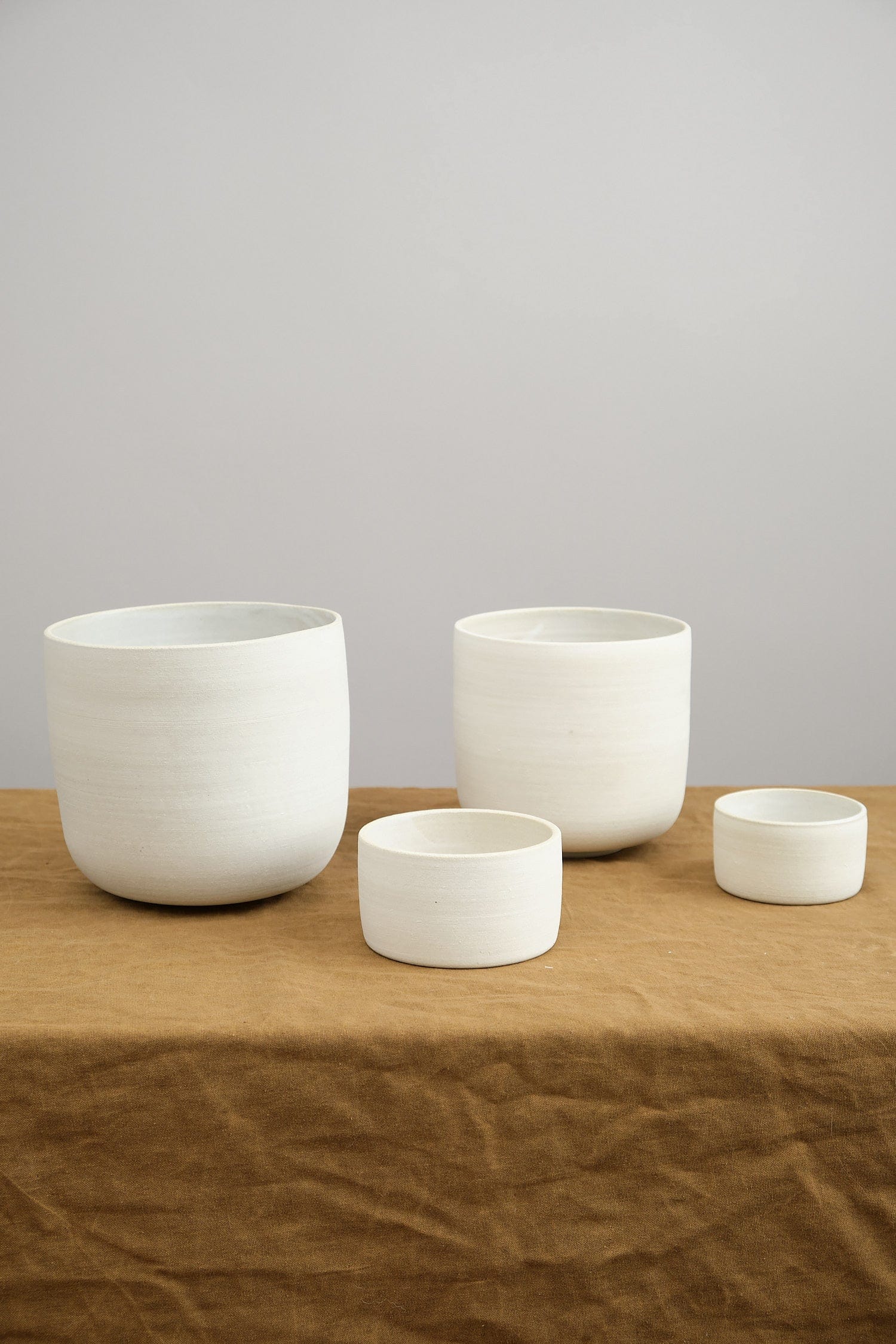 Kati Von Lehman Home Planters Large Pedestal Planter in White White