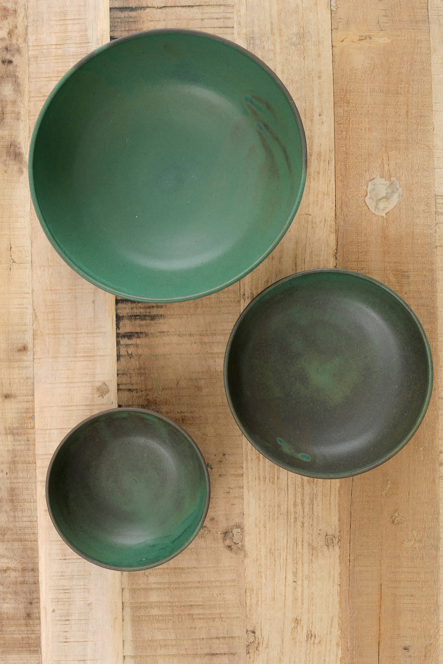 Kati Von Lehman Home Kitchen Serving Nesting Kitchen Bowls in Emerald Emerald / Set of 3