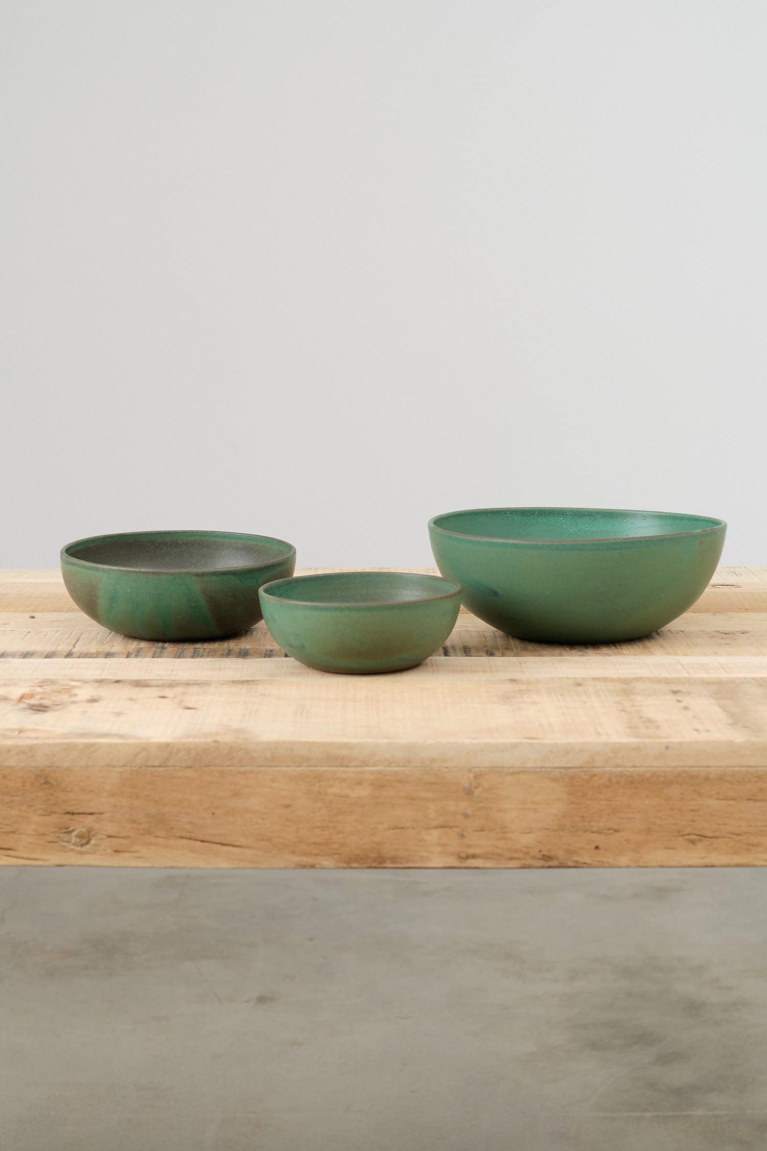 Kati Von Lehman Home Kitchen Serving Nesting Kitchen Bowls in Emerald Emerald / Set of 3