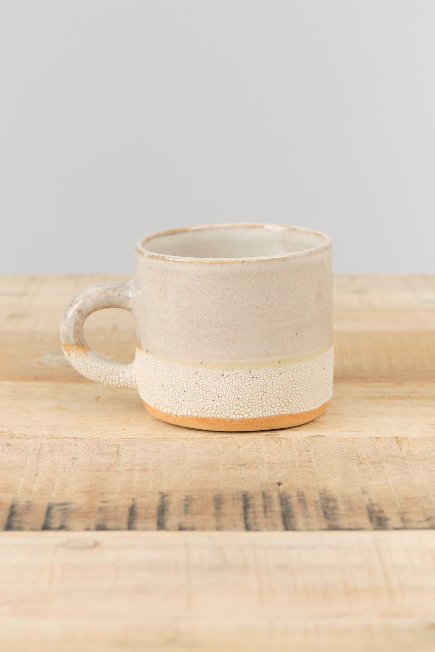 Kati Von Lehman Home CoffeeTea Stoneware Coffee Mug in Shino Shino / 3" H X 3.5" Dia