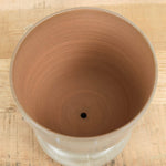 Kati Von Lehman Home Planters Striped Flowerpot Brown Stoneware / Eggshell