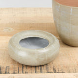 Kati Von Lehman Home Planters Striped Flowerpot Brown Stoneware / Eggshell